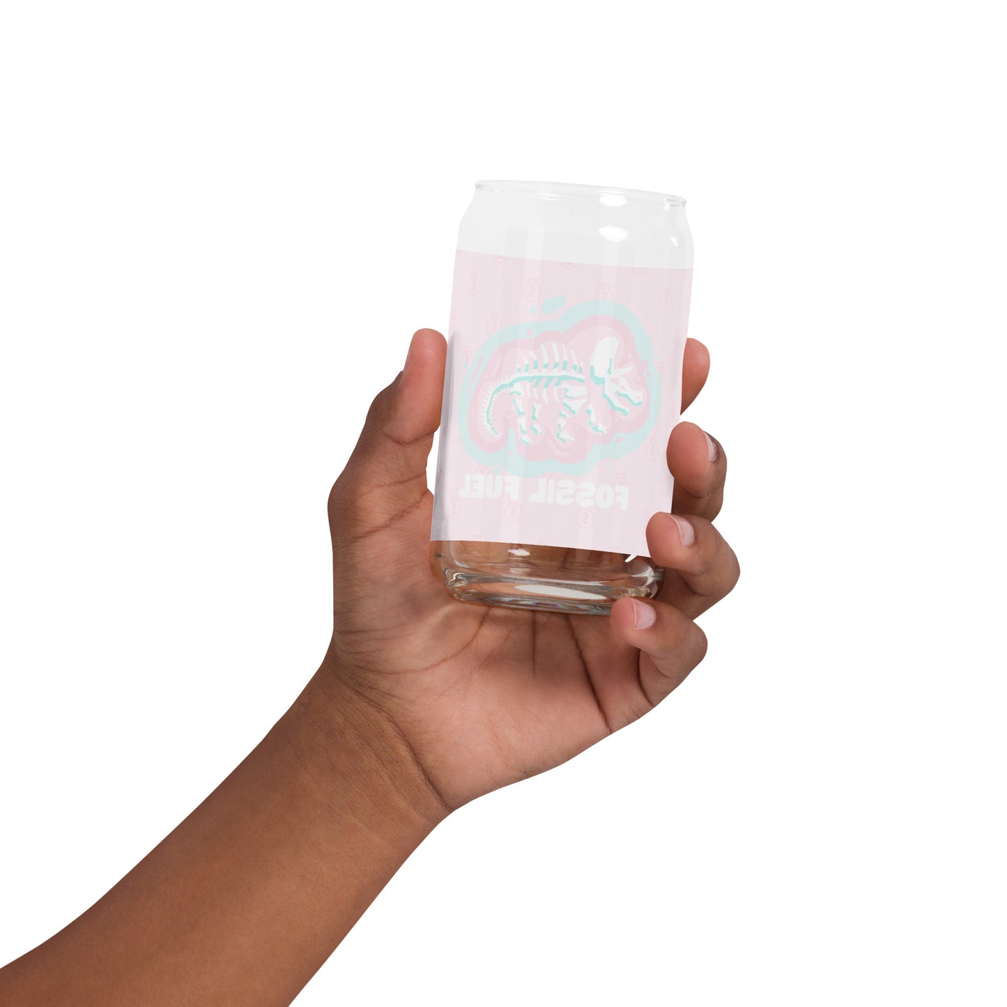 Fossil Fuel Dino Can-shaped glass