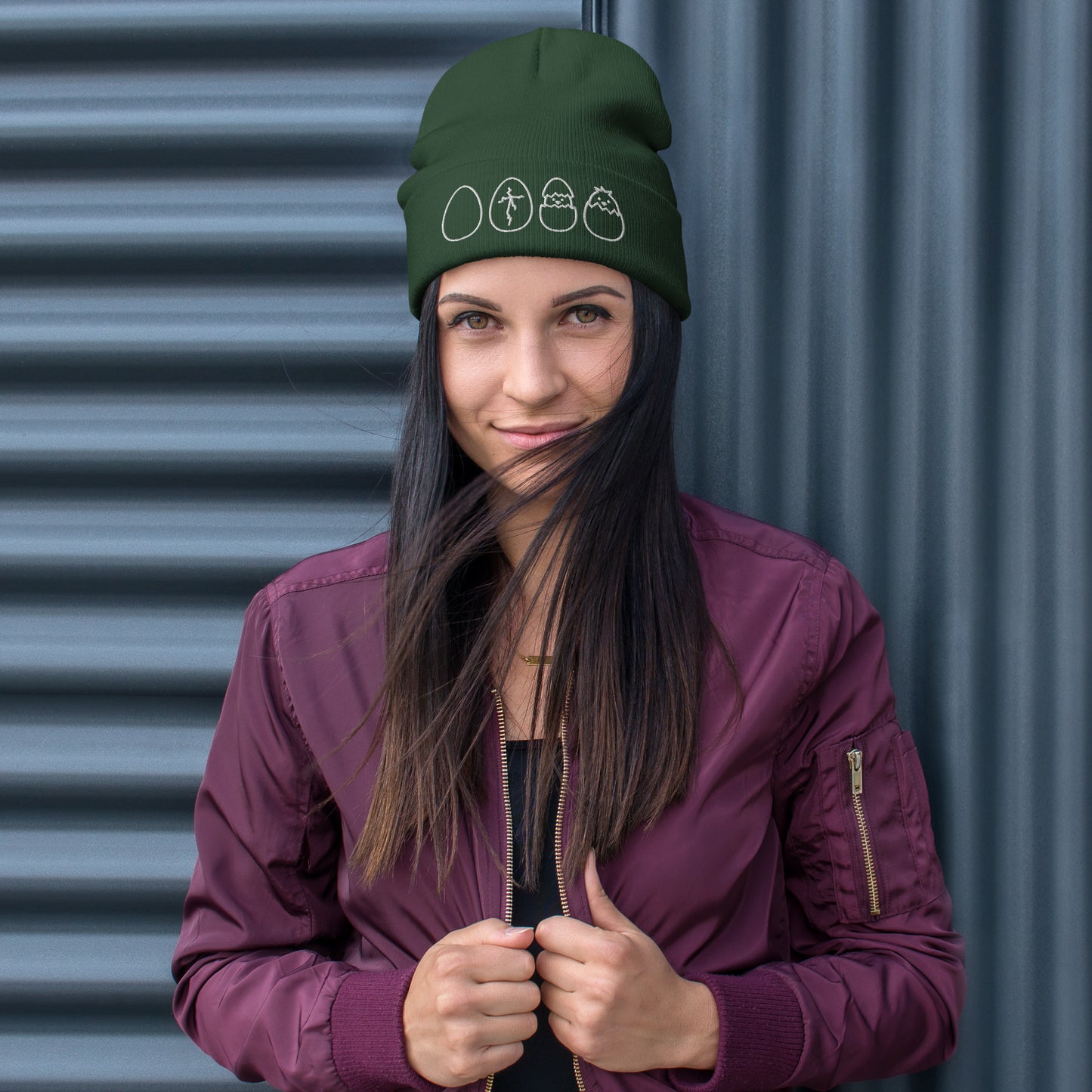 Hatching Chick Embroidered Beanie