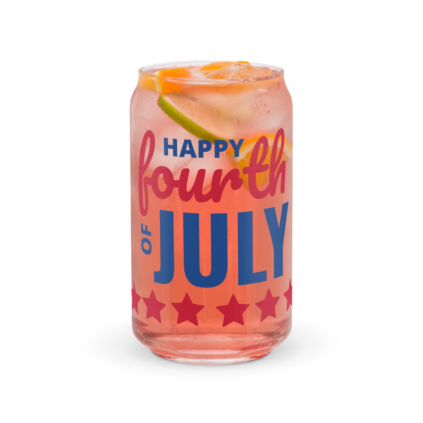 Pawsome 4th of July Can-shaped glass