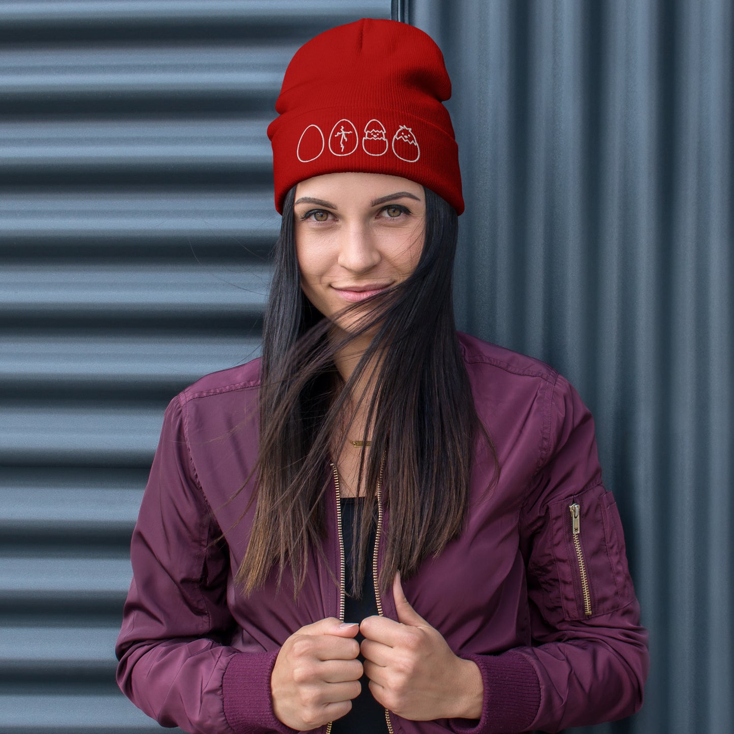 Hatching Chick Embroidered Beanie