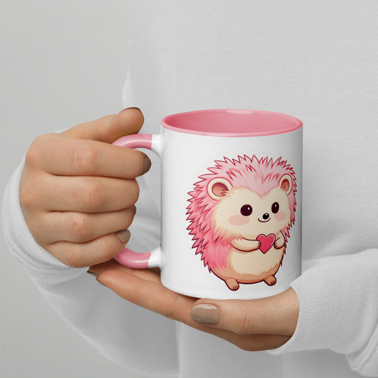 Hedgehog love Mug with Color Inside